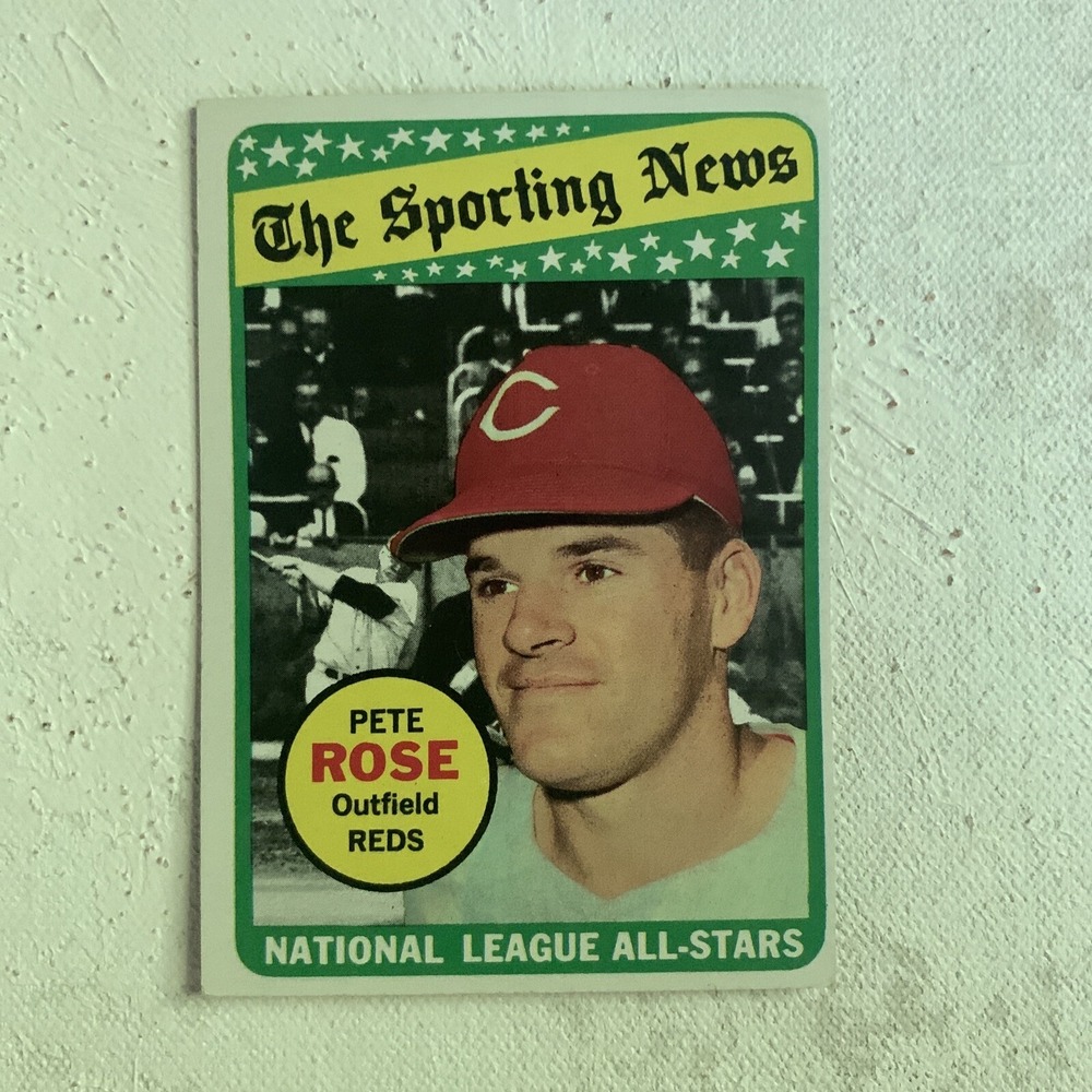 1969 Topps Baseball Pete Rose Card #424 Reds VG